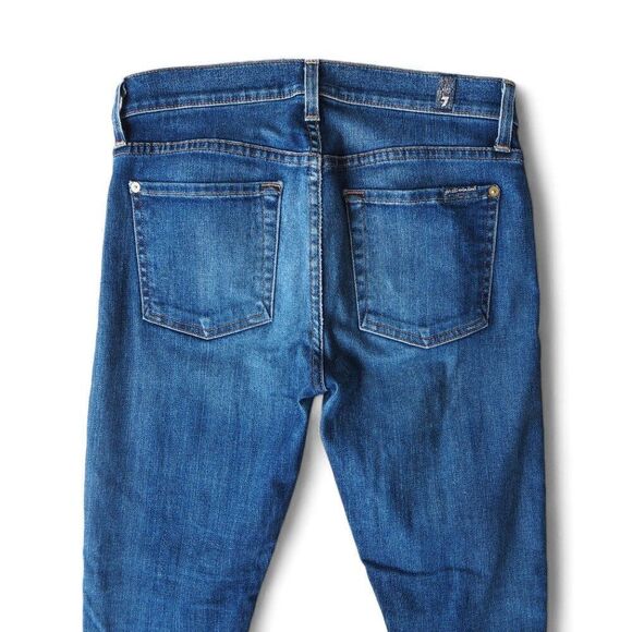 7 for All Mankind The Ankle Skinny Medium Wash Jeans Women's 27 - Picture 8 of 12
